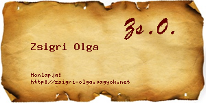 Zsigri Olga névjegykártya